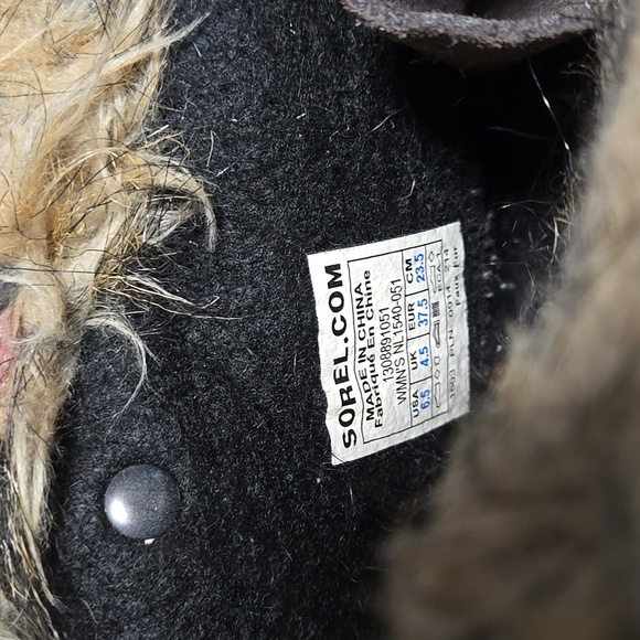 Sorel Joan Of Artic Waterproof Suede Faux Fur Trim Gray Color Way Womens 6.5 - Picture 9 of 11